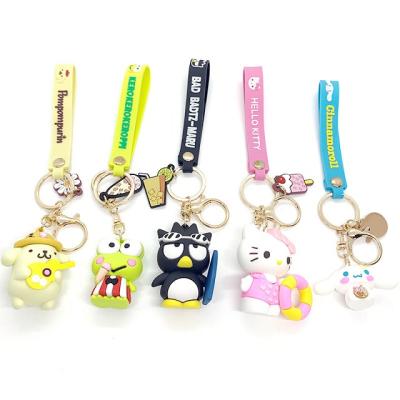 China Cute llavero Rubber Kitty Cat Keychains hello Hello Kitty Key Cartoon Silicone Keychains for sale