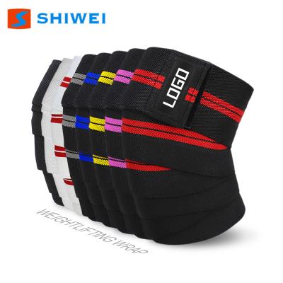 China SHIWEI-KS-1#Colorful Adjustable Knee Wraps Weightlifting Gym Knee Straps for sale