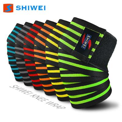 China SHIWEI-KS-1#Customized Adjustable Logo Knee Wraps Knee Straps Brace for sale