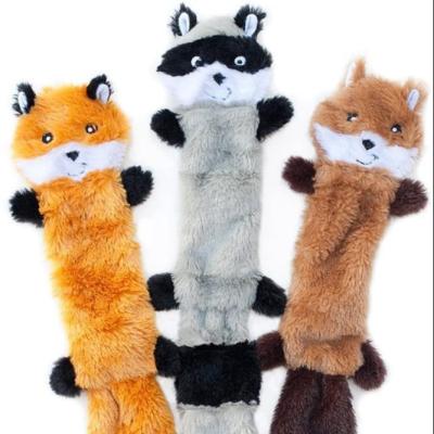 China Viable No Squeaky Fox, Raccoon, And Squirrel Pet Toys Plush Dog Stuff Toy for sale