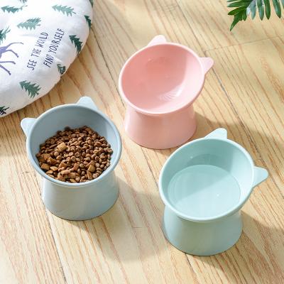 China New Automatic High-foot Cat and Dog Bowl Elevated Pet Bowl to Protect Cervical Spine Silicone Pet Bowl for sale