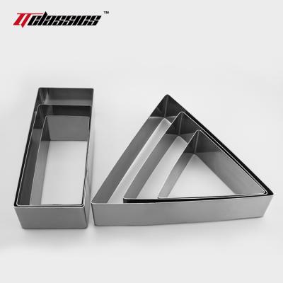 China Hotel Kitchen DIY Household Goods Stainless Steel Rectangular 6 -10 Inch Triangle Mu Si Tiramisu Pudding Mu Si Cake Snack Mold. for sale