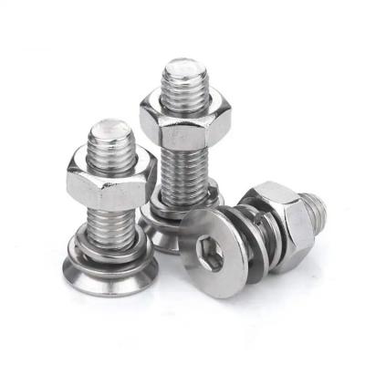 China Construction Factory Direct Sale Stainless Steel SS304 SS316 Hexagon Socket Screw Furniture Flat Head Bolts for sale