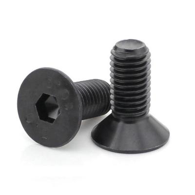 China Construction Quality Guarantee Hardened Carbon Steel Black Oxide Hexagon Socket Screw Furniture Flat Head Bolts for sale