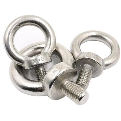 China High quality construction and low price 304 316 stainless steel DIN580 thread shank eye round head bolt nut for sale