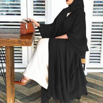 China 2022 Polyester Abaya Muslim Dress Women Muslim Solid Color Abaya Dubai Dresses Islamic Clothing for sale