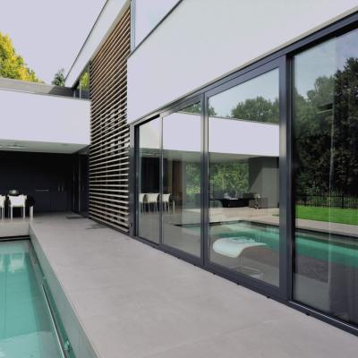 China Sound Insulation Aluminum Alloy Glass Door Through Pool for sale