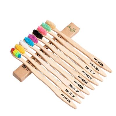 China Eco Friendly Natural Bamboo Toothbrush Custom Logo Adult, 6-12 Year-Old Kids for sale