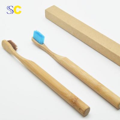 China 100% Natural Eco Friendly Biodegradable Organic Bamboo Toothbrush with Logo for sale