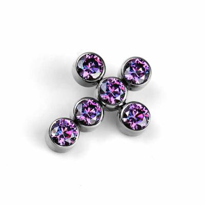 China FASHIONABLE Titanium Internally Threaded Cross Band Gem End Top for sale