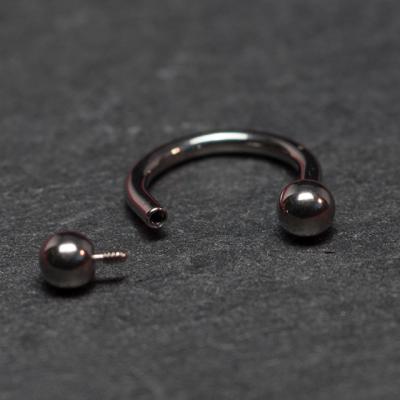 China ASTM F136 Titanium Titanium Circular Barbell Internally Threaded Piercing Horseshoe Ring With Countersunk Balls for sale