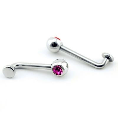 China Christina Bar Vertical Clitoral Hood VCH Femail 14G Titanium Internally Threaded L Shape Genital Piercing Jewelry for sale