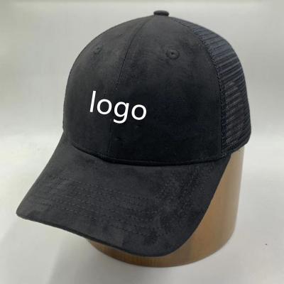 China Fashion Foam 6 Panel Suede COMMON Trucker Hat With Customized Embroidery Logo And Curved Brim Cap for sale