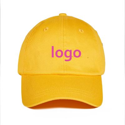 China Customized Embroidery Logo JOINT Baseball Cap Yellow Blank Soft Hat Men Sport Hat for sale