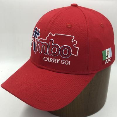 China JOINT Baseball Cap Custom Red Embroidery 6 Panel Hats With Back Metal Buckle Closure for sale