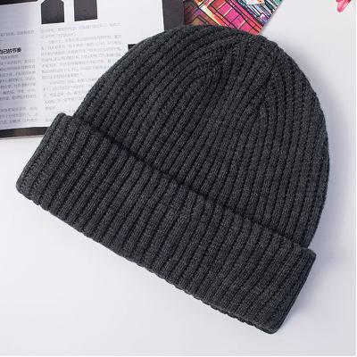 China COMMON High Quality Winter Beanie Hat Custom Made Simple 100% Beanie Custom Logo Knitted Warm Acrylic for sale