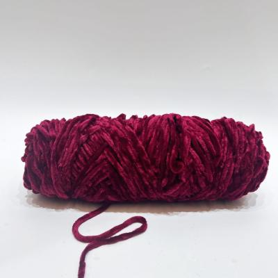 China Ganchillo 100% de 1/3.5NM Chunky Velvet Dyed Polyester Yarn para tejer a mano en venta