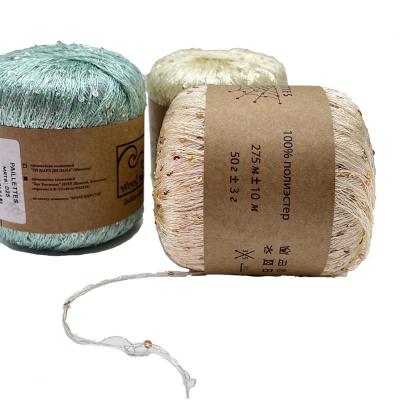 Chine 2mm lisses 100% fils de paillette de polyester pour le tricotage de crochet ou de machine à vendre