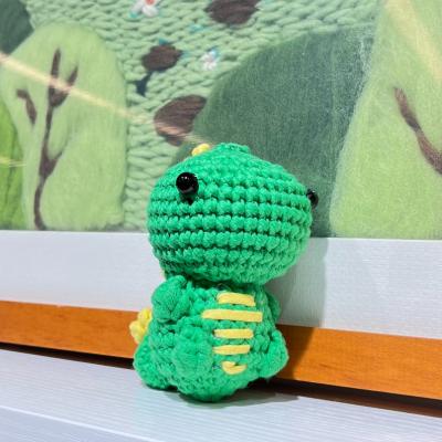 China Hand Knitting Fun Cute Dinosaur Milk Cotton Crochet Kit For Beginners for sale