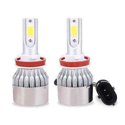 China Wholesale Price 36W 6000K COB C6 Beam H4 H7 H11 Built-in Fan High Low Good Beam Automobiles Automobile Led Headlight Bulb for sale