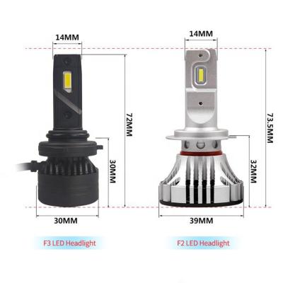 China Newest CANBUS F-3 H4 90w 20000lm h4 9005 led error free h1 9006 880 canbus headlights led headlight bulbs for auto lighting for sale