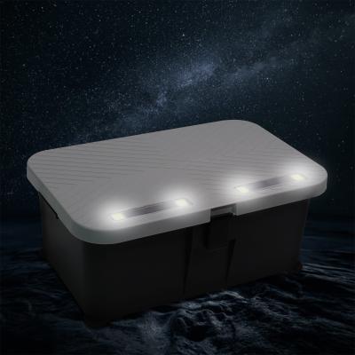 China RV Camping 52L Caravan RV Storage Stage Outdoor Hard Plastic Box With Saloar Led for sale