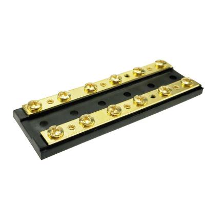 China Dual Power Amomd 32V 60A Screw Type Brass Terminal Block With 12 Terminals Circuit Terminal Block For Automotive for sale