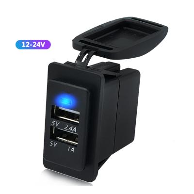 China Hot Selling Phone/Car/Motor/Boat Amomd CE Factory Price 12-24V Fast 2 Port Car USB Charger For Mobile Phone Car Motor Boat With LED for sale