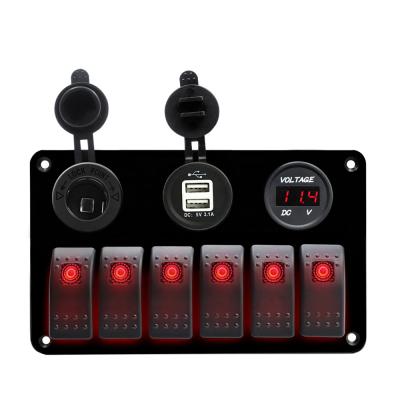 China Wholesale 6 Strip Marine Switch Panel Waterproof high quality rv boat marine etc. car for sale