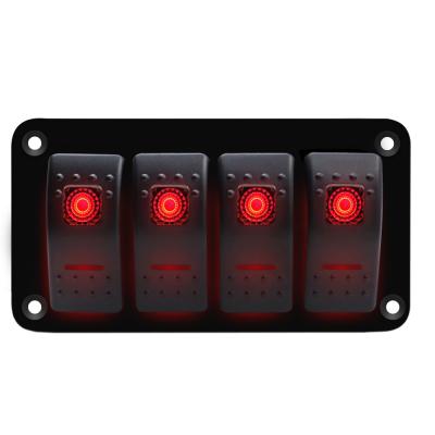 China Amomd 4 Red LED Strip On Rocker Switch Panel For Vehicle SUV RV Bus AOS3061R for sale