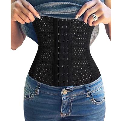 China Antibacterial Women's Waist Trainer Corset Steel Boned Body Shaper Daily Wear Tummy Control With Adjustable Hooks for sale