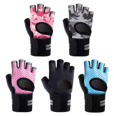 China Workout Weightlifting Bodybuilding Training Fitness Gym Elastic Breathable Gloves for sale