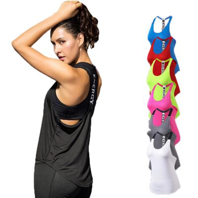 China 2021 Popular QUICK DRY Yoga Tops Women Gym Sports Girls Sleeveless Vest Shirts Tank Tops Sport for sale