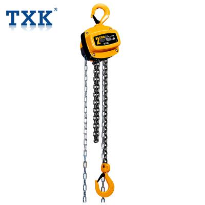 China G80 or G100 are optional TXK 2 Ton 1.5M Lifting Manual Chain Crane Block for sale