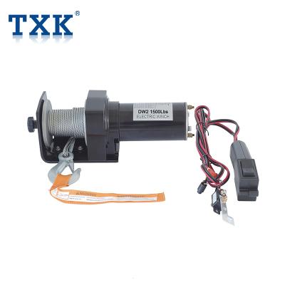 China Pulling Or Lifting Mini 1500lbs UTV Heavy Objects 24V Car Electric Rope Winch With 4X4 Retrieval for sale