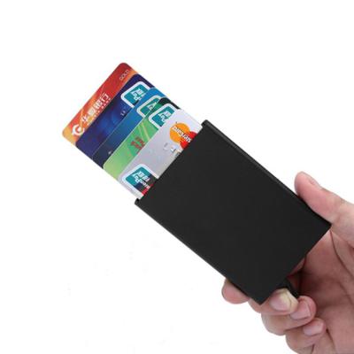 China Normcore/Minimalistic Hot Selling Slim Minimal Noise Wallet Credit Card Holder For Men Rfid Blocking Mini Metal Card Case for sale