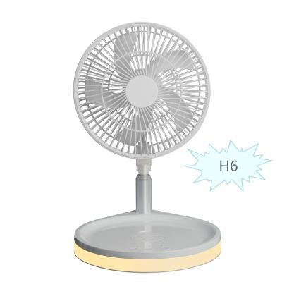 China Portable Mini Folding Fan Hebron USB Water Jet Wireless Charging Air Cooler With Led Light Telescopic Fan Folding Custom Fans for sale