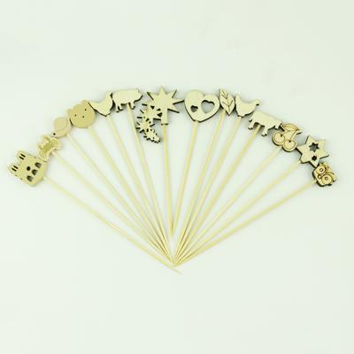 China Disposable Accept Customized Logo Wholesale Heat Resistance Bamboo Wooden Bamboo Skewer for sale