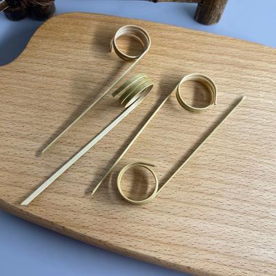 China Easily Cleaned Double Circle Knotted End Food Picks Decoration Cocktail Skewer Picks With Loop Ring for sale