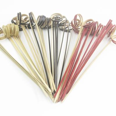 China Disposable Fancy Party Bamboo BBQ Spits Ring Sticks Cocktail Loop Skewers for sale