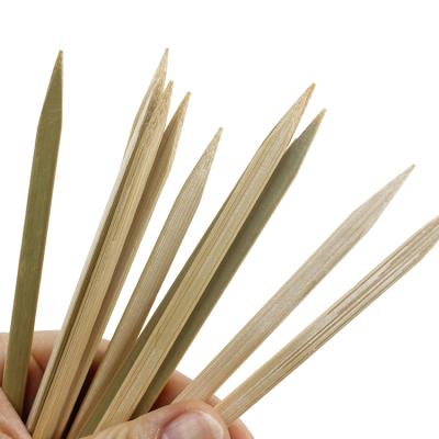 China 2021 Wholesale Grill Easily Cleaned Bamboo Flat Craft Sticks Flat Skewer For Barbecue for sale