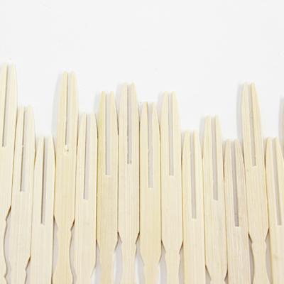 China Disposable Party Use Mini Bamboo Picks Bamboo Cocktail High Quality Disposable Fruit Fork for sale