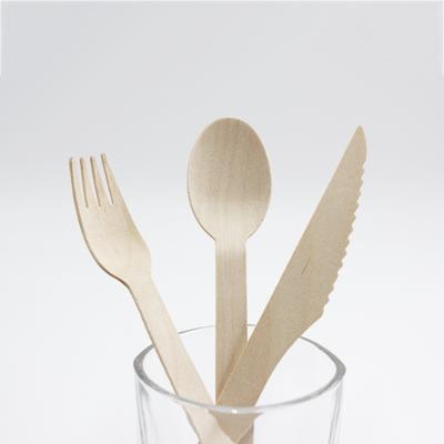 China China Wedding Decor Party Tableware Biodegradable Disposable Wooden Cutlery Sets for sale