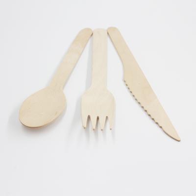 China Home Hotel Restaurant Biodegradable Wooden Cutlery Sets Spoon Fork Knife Disposable Sets for sale