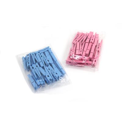 China Wholesale Minimalist Mini Wooden Craft Handmade Hanging Clips Custom Color Clips Small Wooden Clothespin For Home for sale