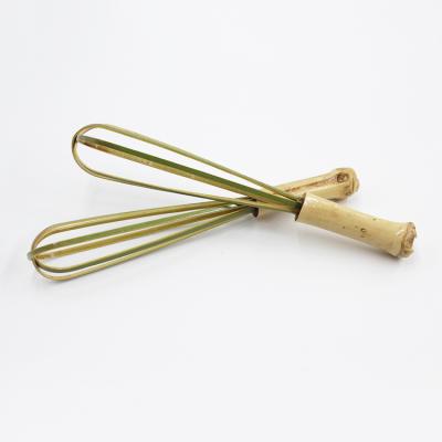 China Viable Bamboo Cake Mini Egg Beater Egg Whisk Manual Handle Flask for sale