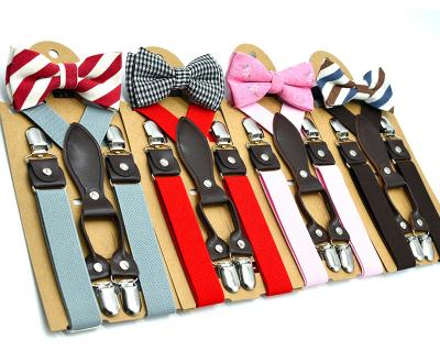 China Adjustable Bow Tie Kids Braces Black Y-Back Suspenders Children Boy Girl Wedding Fashionable Suit for sale