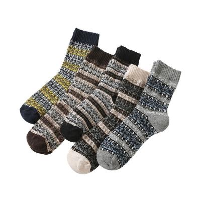 China Antibacterial 5 Pairs/Set Winter Thermal Cashmere Boots Warm Men Rabbit Wool Socks Men Thicken Socks for sale