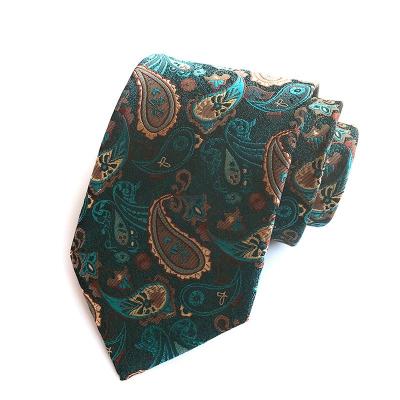 China Luxury Mens Silk Wedding Party Ties Floral Black Gold Red Green Silk Ties Flower Paisley Neck Tie for sale