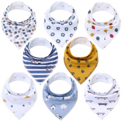 China Stylish Design Unisex Sustainable Baby Bandana Drool Bibs 100% Cotton Newborn Organic Bibs For Boys Girls for sale